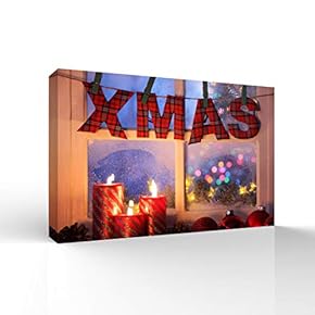 Canvas Wall Art Merry Christmas Pictures Home Wall Decorations for Bedroom Living Room Paintings Canvas Prints Framed - 12x18 inches