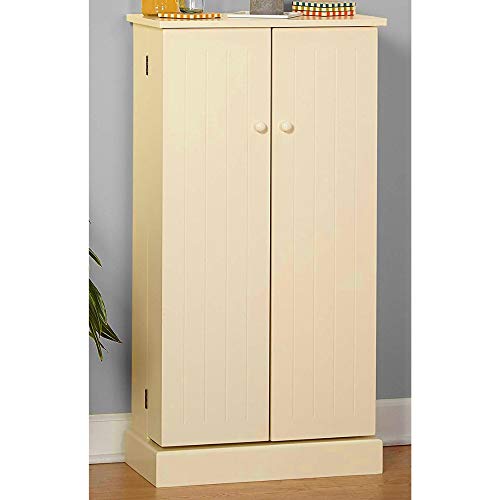 Kitchen Pantry Cabinet Free Standing White Wooden Cupboard Storage
