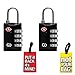 2 Pack TSA Travel Locks + 2 Luggage Tags 4 Digit Steel lock Suitcase Backpacks