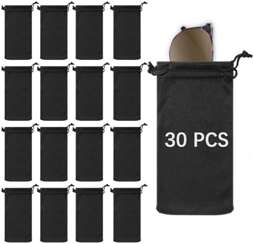 150 Pack Microfiber Drawstring Sunglass Pouches Storage Bags Safety Glasses USA Microfiber Sunglasses Pouch main image 4