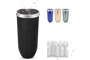 SZEOF 2PCS Car Trash Can with Lid, Cup Holder with 3 Fragrance Tablets, Press to Open Vehicle Trash Bin, Mini Garbage Bin for Automotive Car, Home, Office, Kitchen, Bedroom, Black