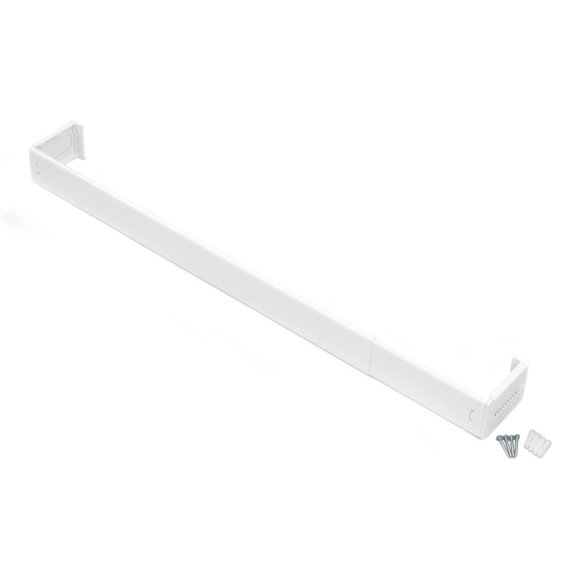 Photo 1 of *MINOR DAMAGE - USED*
Fantasia 2.5" Wide Pocket Curtain Rod for Windows 48"- 86" adjustable width, 3.5-4.5" adjustable Projection - White - Easy to Install Telescoping Rod with Brackets & Hardware