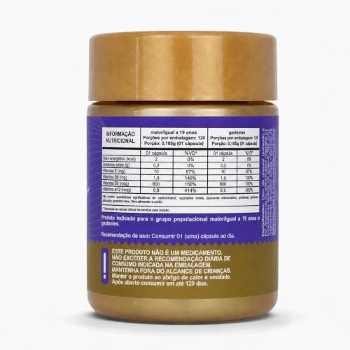 Metilcobalamina B12 +Metilfolato Ácido Fólico +Vitamina B6 + Vit E + TCM Lipossomal Alta Absorção (2 und. 240 cápsulas)