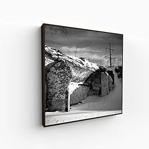 Canvas Wall Art for Living Room, Bedroom Monochrome Building Framed Canvas Prints for Home Decoration Ready to Hang - 16x16 inches