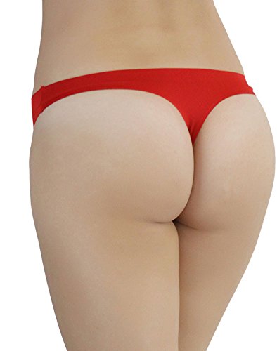 ToBeInStyle Women's Pack of 6 Laser Cut Thongs Size: X-Large