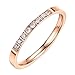 BOHG Jewelry Womens 2MM Rose Gold Plated White Cubic Zirconia CZ Couples Eternity Ring Engagement Wedding