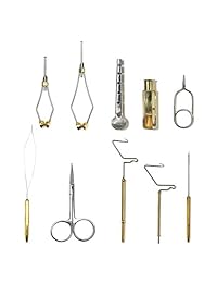 Standard Fly Tying Kit con bolsa de transporte. Set de 14 Tipo de herramientas de atado de moscas