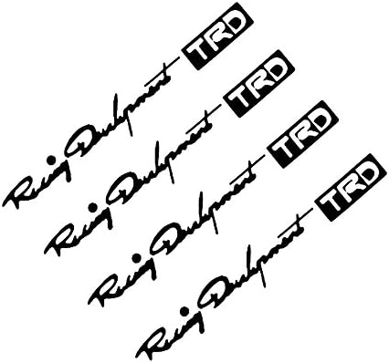 Yiwencult 4Pcs Racing Development TRD Car Door Handle Stickers Auto Decals Decoration Black