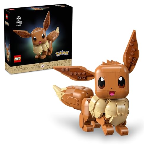 Pokémon Évoli - Figurine - Set de Construction pour Adulte - Maquette Anime avec Membres, Oreilles & Queue Articulés - Décoration de Chambre ou Bureau DIY - Idée de Cadeau Gaming Collector 72151