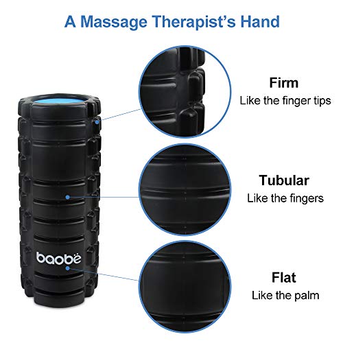 Baobë Foam Rollers 13" x 5.5" 2-in-1 Medium Density Deep Tissue Massager for Physical Therapy Myofascial Release & Exercise for Muscles with Carry Case & Packing Bag - Thumbnail 3