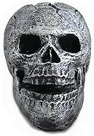 Stone Black and Silver Distressed Skull Tealight Candle Holder