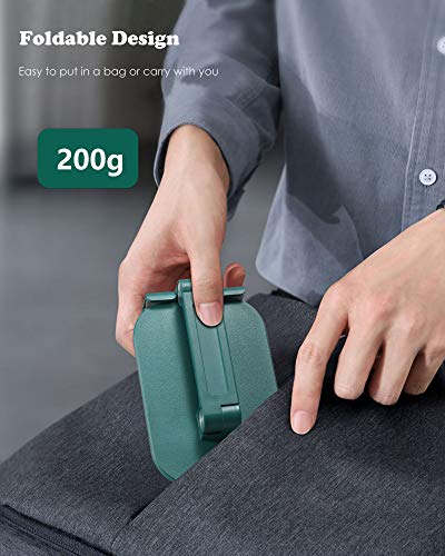 OTISA Foldable Cell Phone Stand for Desk, Height Adjustable Cell Phone Holder with Anti-Slip Base, Case Friendly Compatible with Most Mobile Phone/iPad/Kindle/Tablet(Green)