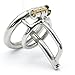 YiFeng Stainless Steel Male Chastity Cage Device Belt Urethral Tube Bondage Fetish ZCS156 (45mm Ring)