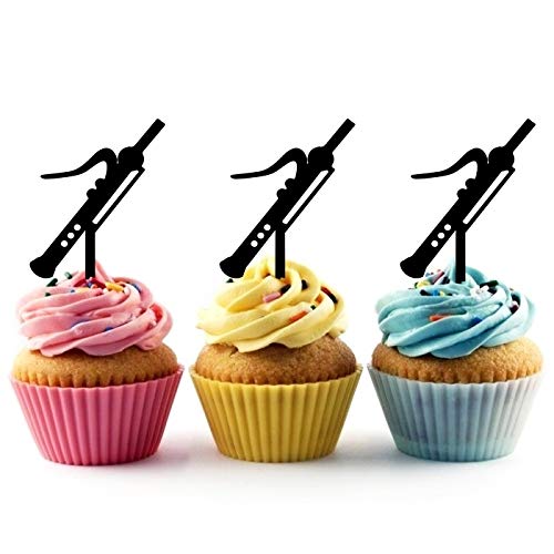 TA1069-Bassoon-Music-Instrument-Silhouette-Party-Wedding-Birthday-Acrylic-Cupcake-Toppers-Decor-10-pcs