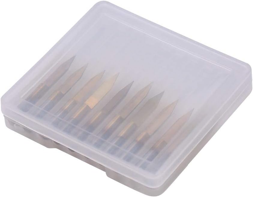 Akozon 30 Degree V Groove Titanium Coated Carbide Engraving CNC Router Bit, 10pcs, 0.1mm Tip, popular, normal - Image 5