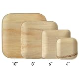 Brheez Palm Leaf Disposable Bamboo Style Square Plates 6