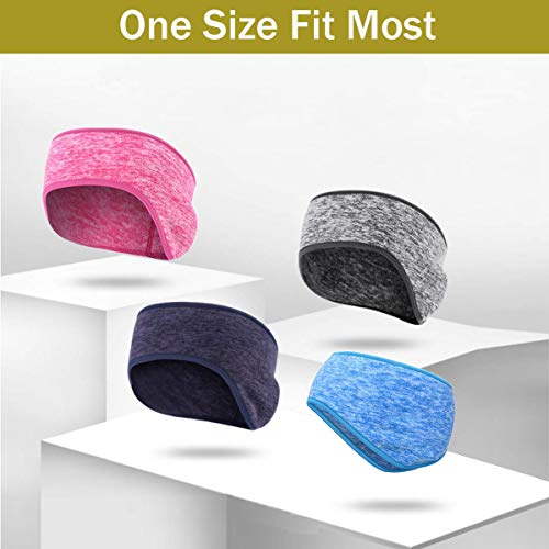 4 PCS Ear Warmer Headband,Full Cover Ear Muffs Fleece Headband Sports Headband Winter Headbands for Outdoor Use Sports Fitness - Thumbnail 2