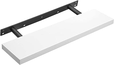 VASAGLE LWS28WT Wall Shelf 80 cm MDF White Floating Shelf