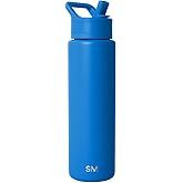 Simple Modern Water Bottle with Straw Lid | Vacuum Insulated Stainless Steel Metal Thermos | Reusable Leak Proof BPA-Free Flask for Sports Gym | Summit Collection | 30oz, Supersonic Blue