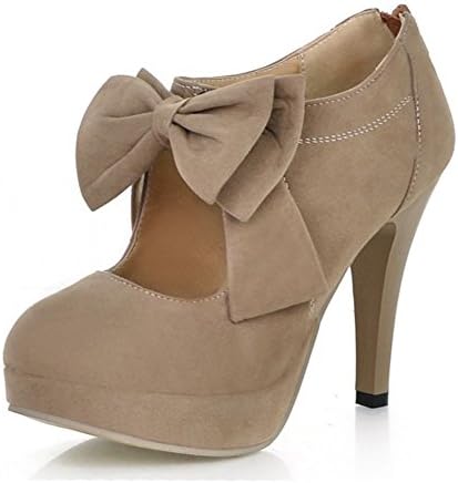 MORNISN Fashion Classic Platform Pumps For Women With Bowties Sexy High Heeled Back Zipper Shoes