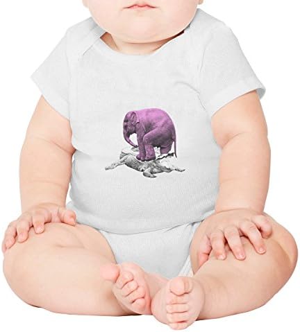 Unisex Baby Boy Onesie Elephant War Short-Sleeve Organic Cotton Baby Romper Dress
