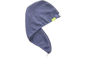 Aquis - Original Hair Turban, Patented Perfect Hands-Free Microfiber Hair Drying, Dark Grey (10 x 26 Inches)
