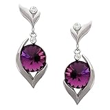 Dangle Earrings with Swarovski Crystal Set in Platinum