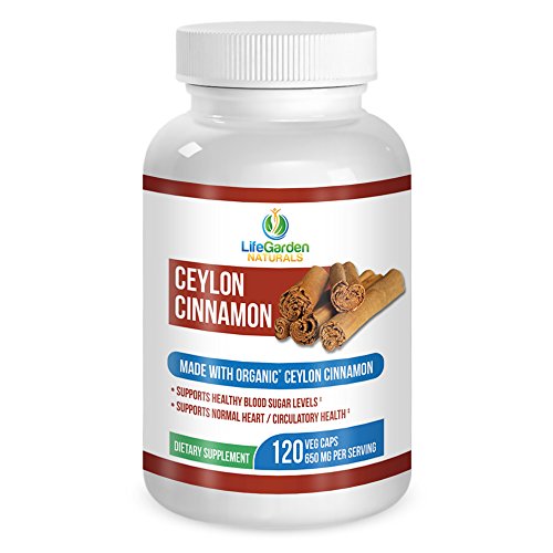 Ceylon Cinnamon Supplement (Contains Organic True Cinnamon) by LifeGarden Naturals. 120 Non GMO Veggie Capsules Ceylon Cinnamon Supplement (Contains Organic True Cinnamon) by LifeGarden Naturals. 120 Non GMO Veggie Capsules