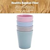4pcs Bamboo Kids Cups (10oz) for Baby feeding, Non Toxic & Safe Toddler cups for Drinking，Eco-Friendly Tableware for Baby Toddler Kids Bamboo Kids Dinnerware sets，03