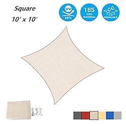 AsterOutdoor Sun Shade Sail Rectangle 10' x 10' UV