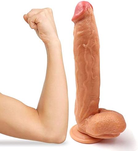 Liuyifo Male Tool 12 Inch with Hands-Free Suction Cup - Soft Real Dǐdlo Kit for Women Tshirt (Color : Flesh)