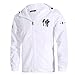 Allonly Men's Fashion Dragon Totem Hoodie Zip-up Chinese Letter Windbreaker Jacket White