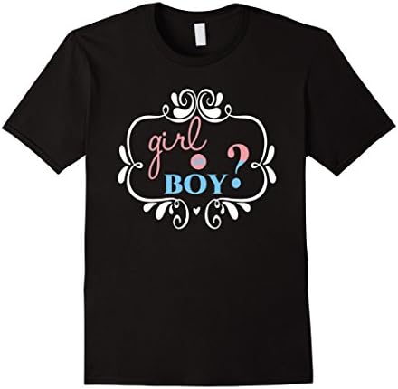 Mens Boy or Girl Pregnancy Baby Announcement Gender Reveal Tshirt Medium Black
