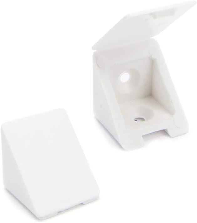 40 x sossai® Universal Corner Brace/Furniture Joint Connector/Angle Bracket with closable Attached Cover | BT1, 2 Fixing…