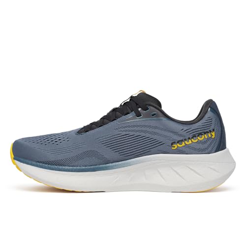 Saucony Men's Ride 18 Sneaker, Dusk/Pollen, 7.5