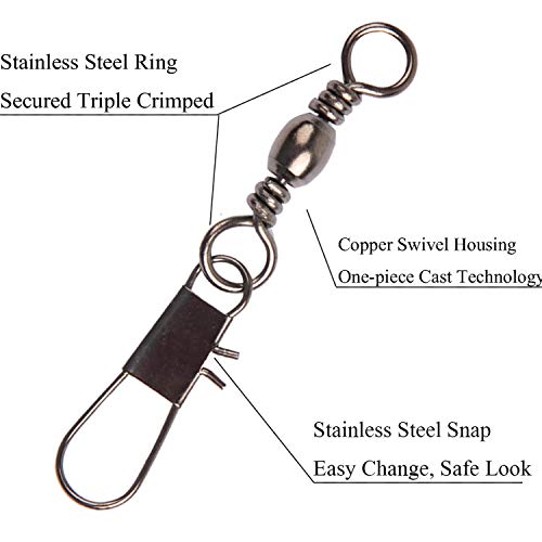 Shaddock Fishing Angelwirbel mit Sicherheits-Schnappverbinder, Schnappwirbel, solide Ringe, hohe Festigkeit… – Bild 5