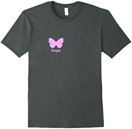 Mens Right Breast Cancer No Shirt Butterfly Hope T-shirt XL Dark Heather