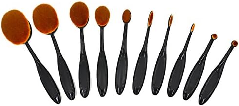 Makeup Brushes, Ranphykx 10pcs Oval Makeup Brush Set Professional Toothbrush Set for Powders, Concealer, Contours, Foundation, Eyeshadow and Eyeliner