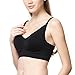 Mamaway Second Skin Seamless Maternity & Nursing Bra, Postpartum Breastfeeding Clip Bra, Postnatal Underwear (Large, Black)
