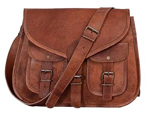 Image of KPL 14 Inch Leather Purse Women Shoulder Bag Crossbody Satchel Ladies Tote Travel Purse Genuine Leather (Tan Brown)