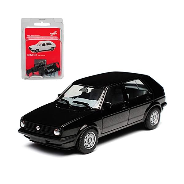 Volkwagen Golf II 5 Türer Schwarz 1983-1992 Bausatz Kit H0 1/87 Herpa Modell Auto