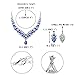 EVER FAITH Austrian Crystal Elegant V-Shaped Teardrop Necklace Earrings Set Blue Silver-Tone