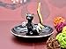 Exembe Happy Cat Posture Trinket Tray Decorative Ring Holder Jewelry Storage Dish Black/Golden Tail