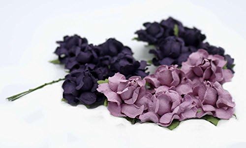 15 Purple Handmade Mulberry Paper Flowers Wedding Flower (FL15)