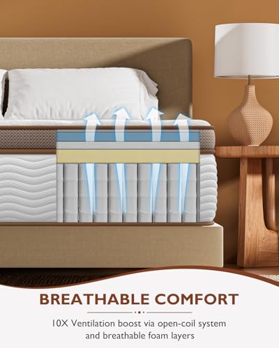 BedStory Firm Queen Mattress 12 Inch - Hybrid Mattress for Extra Back and Lumbar Support - 365 Nights Trial & 10 Years Warranty - Upgrade Pocket Springs Bed Mattress in a Box with Cooling Gel Comfort