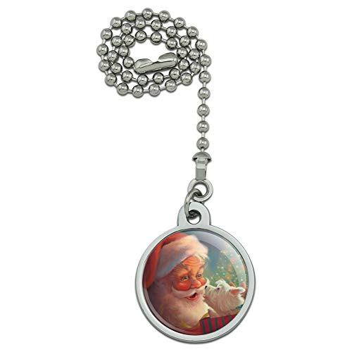 GRAPHICS & MORE Christmas Holiday Santa Claus with Puppy Ceiling Fan and Light Pull Chain