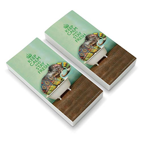Elephant Keep Calm and Stay Fresh Bathtub Eraser Set of 2