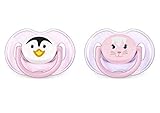 Philips AVENT BPA Free Animal Pacifier, 0-6 Months, Penguin/Bunny, 2-Pack