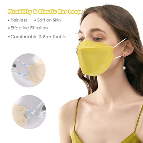 Wecolor 50 Pack Multicolored KF94 Masks, Individually Packaged 4 Ply