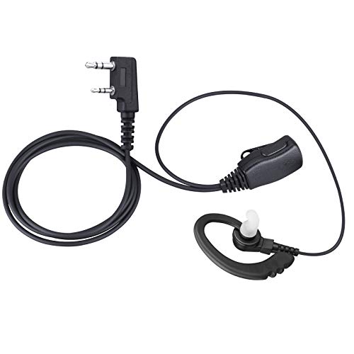 BONMIXC Walkie Talkie Headset G Shape in-Ear 3.5mm/2.5mm 2-Pin Walkie Talkie Earpiece with PTT Mic Compatible with Kenwood ProTalk FreeTalk and Baofeng Two-Way Radios (2 Pack)